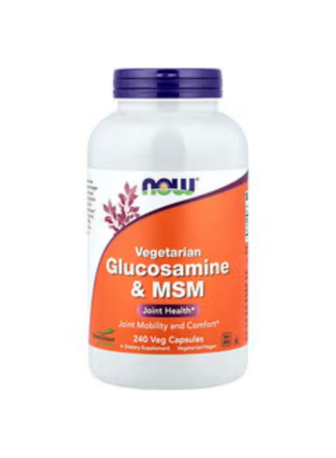now Dietary supplement. Plant-based glucosamine and methylsulfonylmethane, 240 vegetarian capsules - Image 1